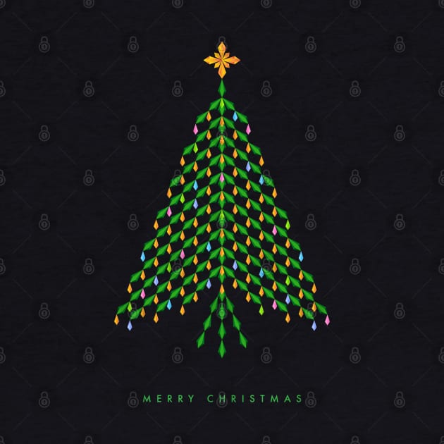 Merry Christmas with elegant crystal Christmas Tree design by kindsouldesign